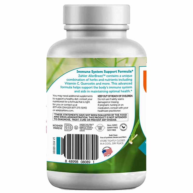 AllerBreez Immune Support, 180 Capsules, by Zahler, image #3