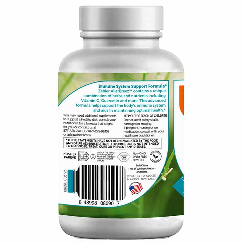 AllerBreez Immune Support, 90 Capsules, by Zahler, image #2