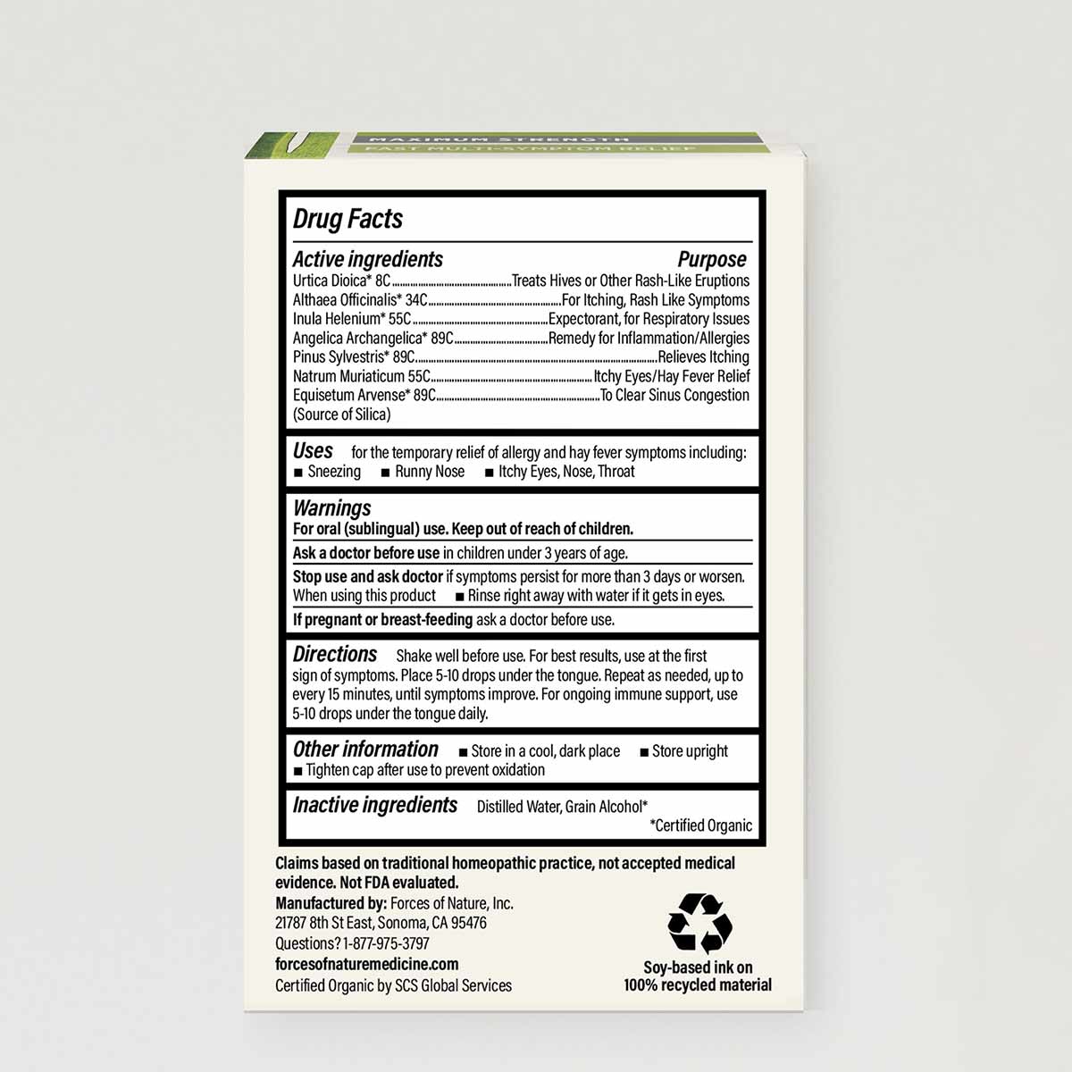 Allergy Relief Maximum Strength, .34 Oz, by Forces Of Nature