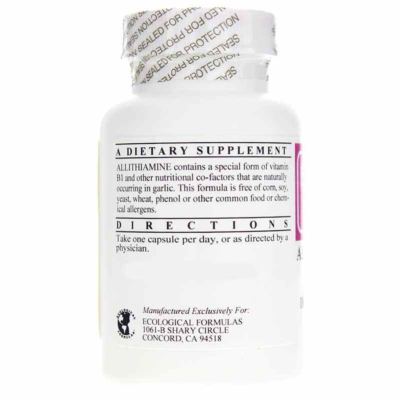 Allithiamine Vitamin B1 50 Mg, 60 Capsules, by Ecological Formulas, image #3