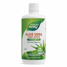 Nature's Way Aloe Vera Leaf Juice and Inner Leaf Gel liquid supplement bottle in wild berry flavor, 33.8 fl oz.