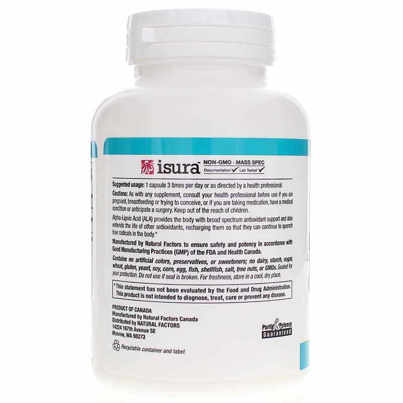Alpha Lipoic Acid 200 Mg, 120 Capsules, by Natural Factors, image #3