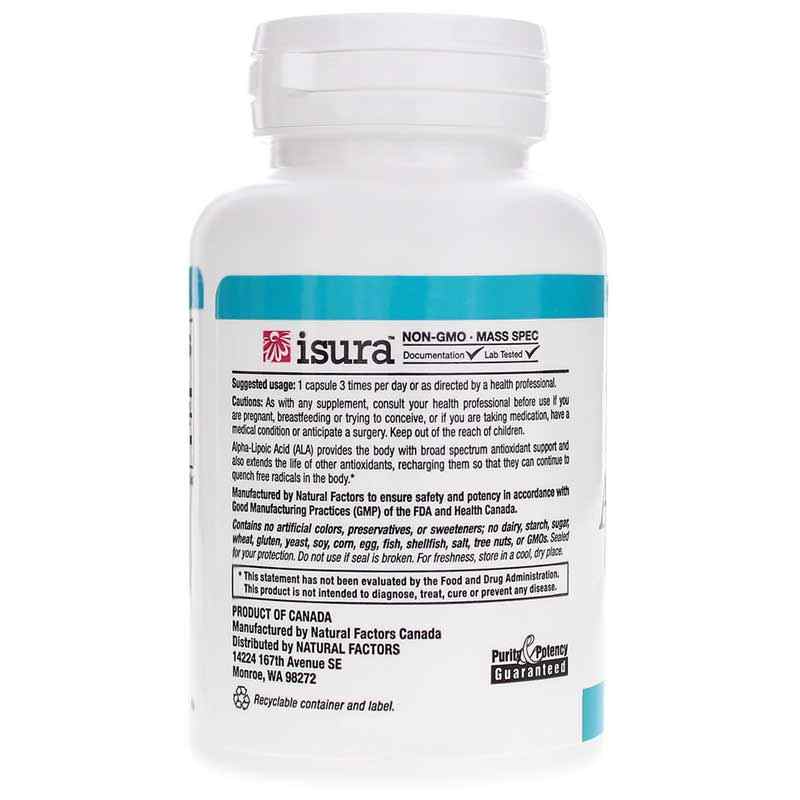 Alpha Lipoic Acid 200 Mg, 60 Capsules, by Natural Factors, image #3