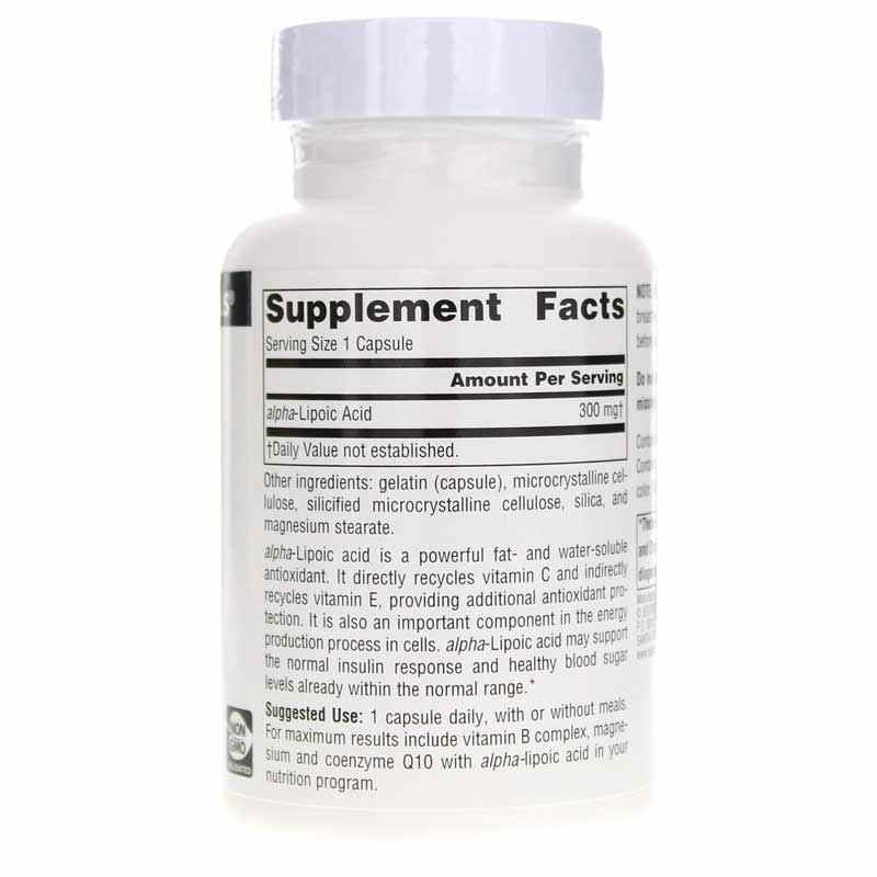 Alpha Lipoic Acid 300 Mg Antioxidant Protection, 60 Capsules, by Source Naturals, image #2