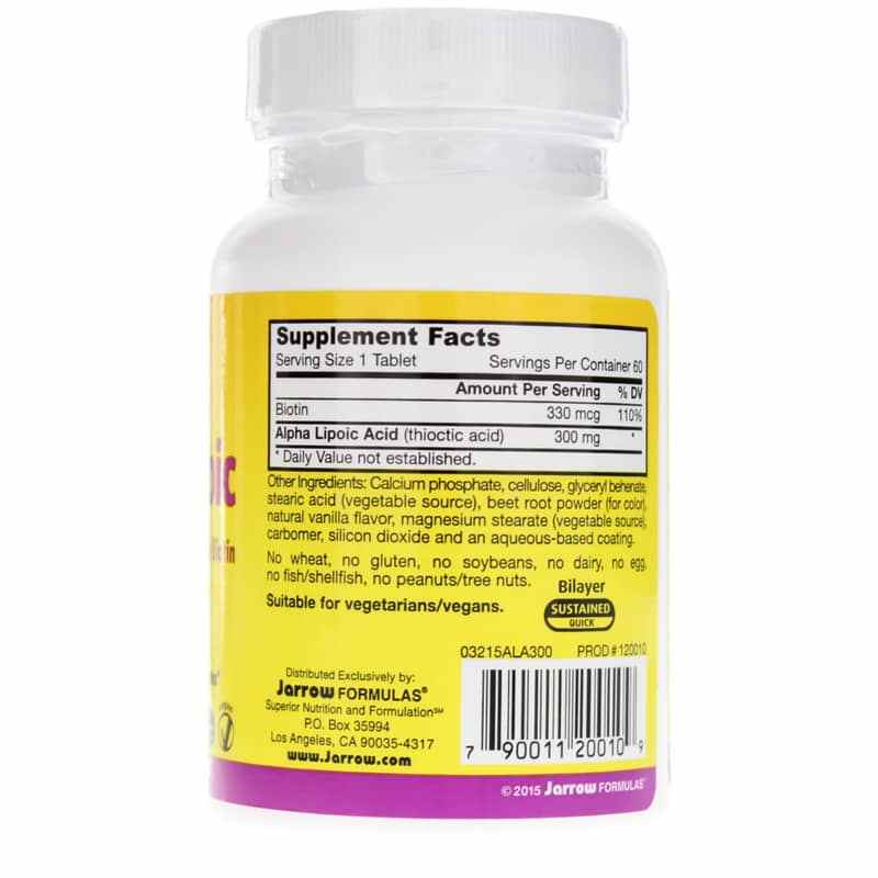 Alpha Lipoic Sustain with Biotin 300 Mg, 60 Tablets, by Jarrow Formulas, image #2