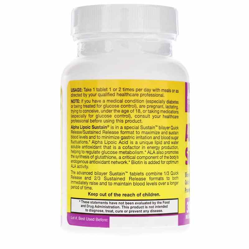 Alpha Lipoic Sustain with Biotin 300 Mg, 60 Tablets, by Jarrow Formulas, image #3