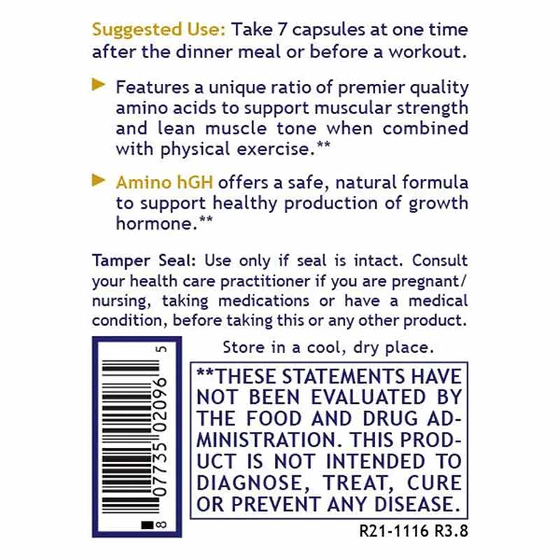 Amino hGH Growth Hormone Support, by Premier Research Labs, image #3
