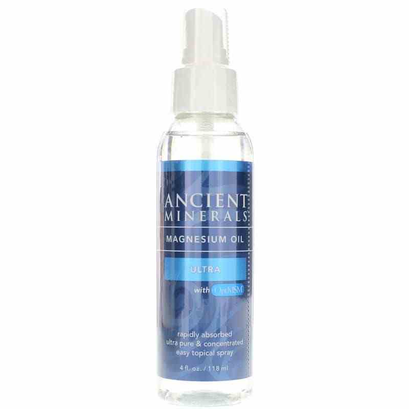 Ancient Minerals Magnesium Oil Ultra w/MSM Spray, 4 Oz, by Enviromedica