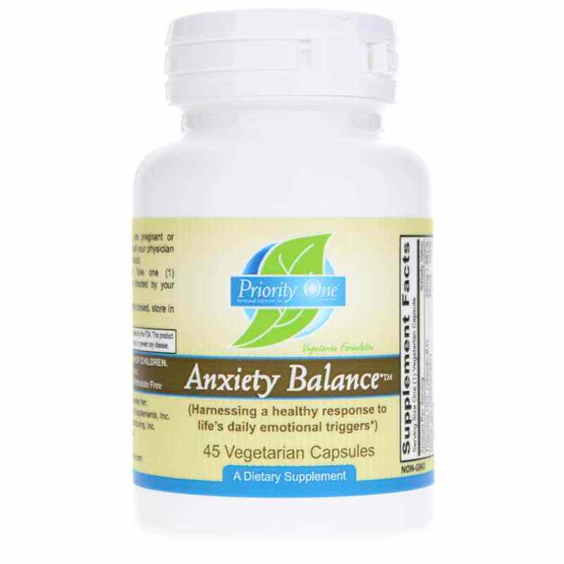 Anxiety Balance, 45 Veg Capsules, by Priority One