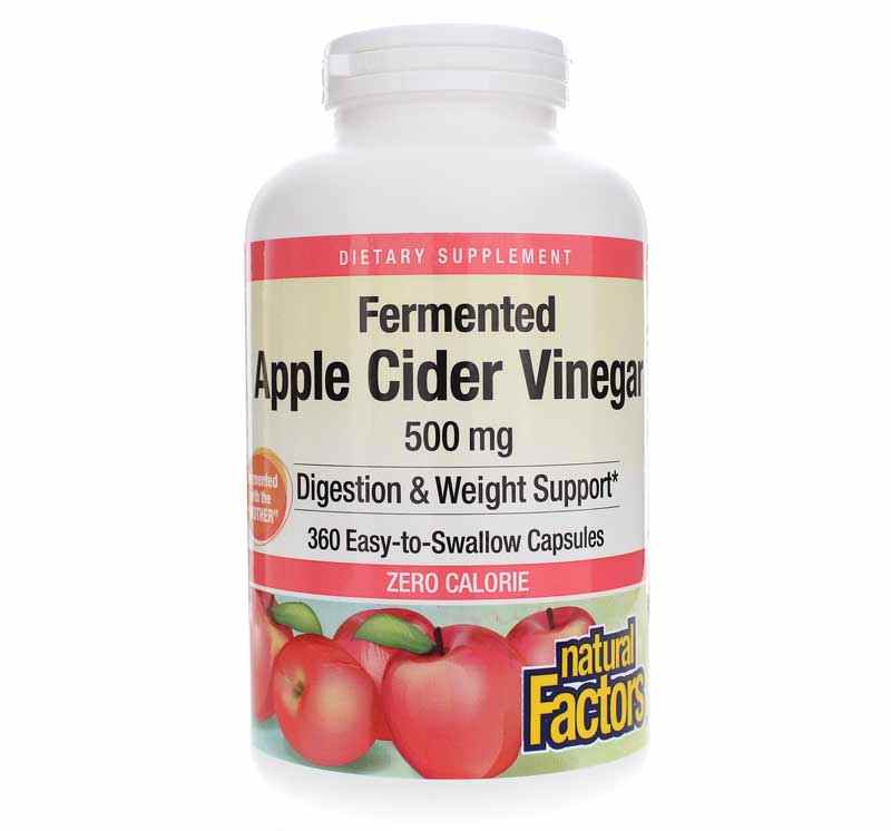 Apple Cider Vinegar 500 Mg, 360 Capsules, by Natural Factors