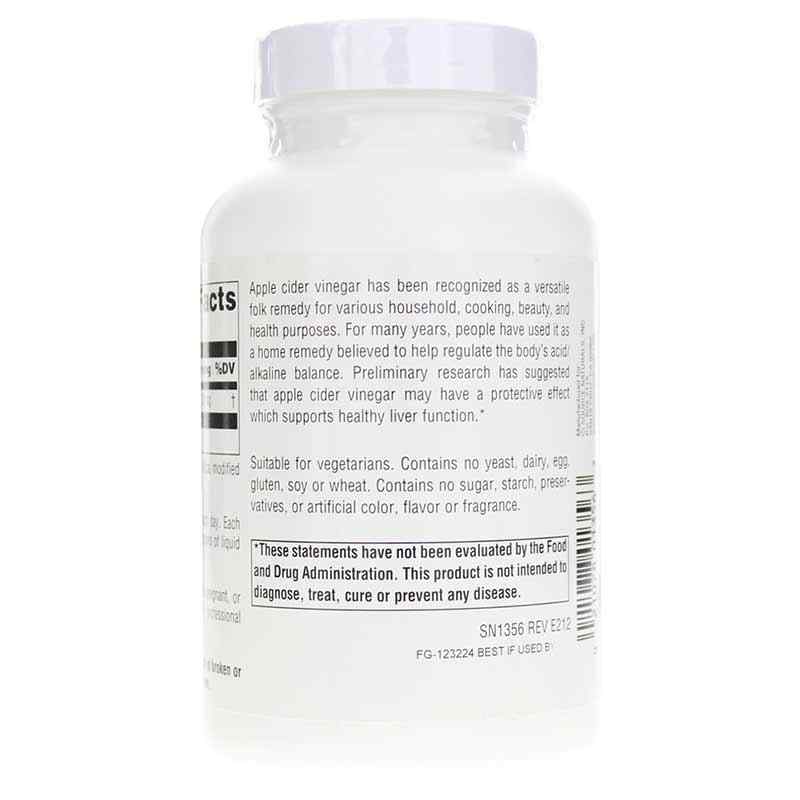Apple Cider Vinegar 500 Mg, 180 Tablets, by Source Naturals, image #3