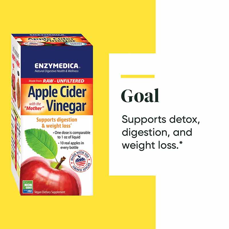 Apple Cider Vinegar, 60 Capsules, by Enzymedica, image #7