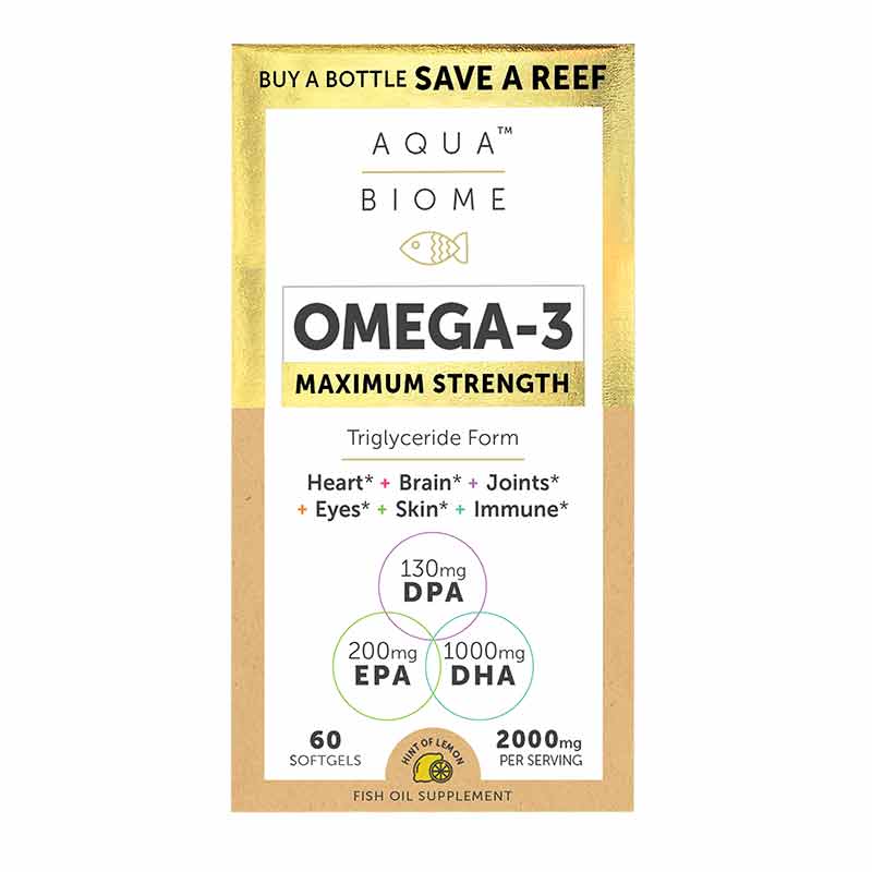 Aqua Biome Fish Oil Maximum Strength, by Enzymedica
