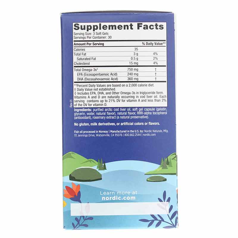 Arctic Cod Liver Oil Softgels, 90 Softgels, by Nordic Naturals, image #2