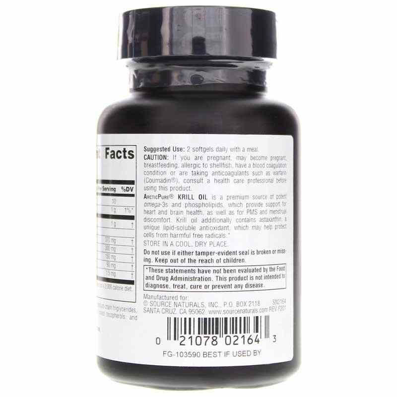 ArcticPure Krill Oil 500 Mg, 30 Softgels, by Source Naturals, image #3