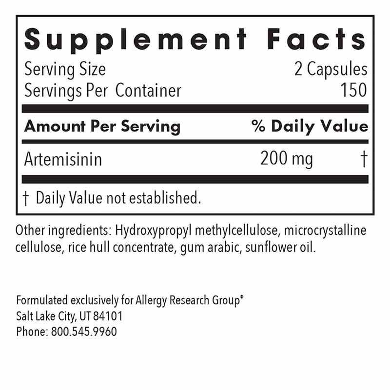 Artemisinin, 300 Veg Capsules, by Allergy Research Group, image #2