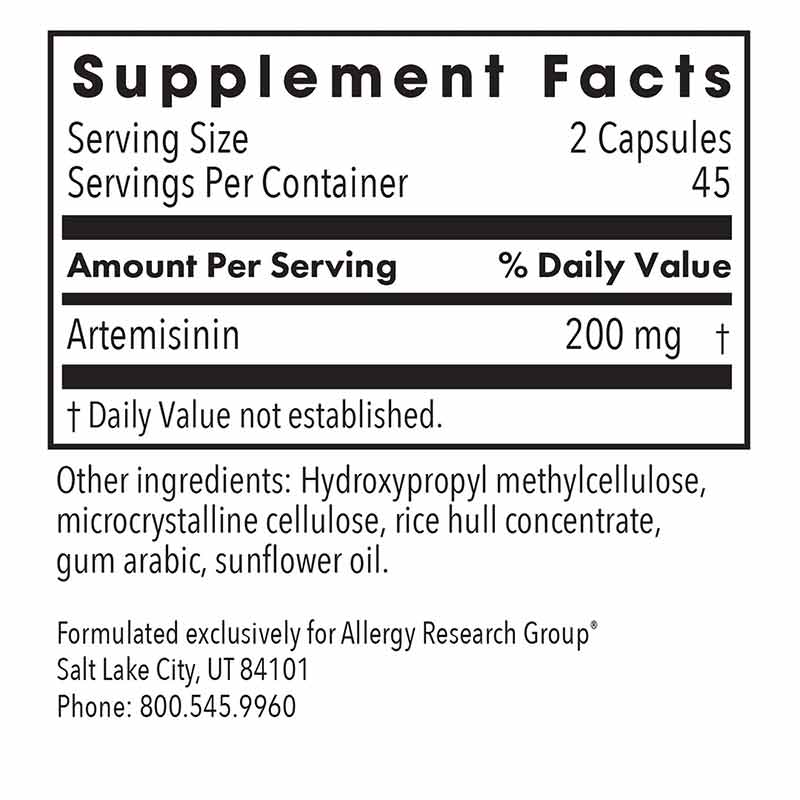 Artemisinin, 90 Veg Capsules, by Allergy Research Group, image #3