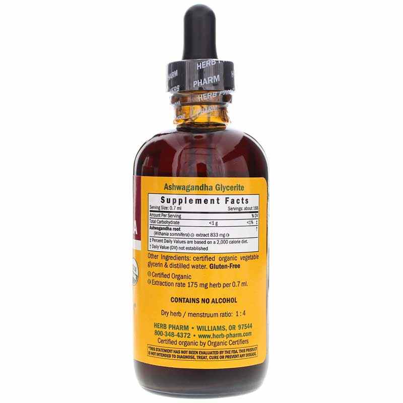 Ashwagandha Extract Alcohol Free, 4 Oz, by Herb Pharm, image #2