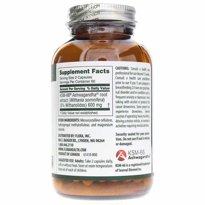 Ashwagandha KSM-66, 120 Veg Capsules, by Flora, image #2