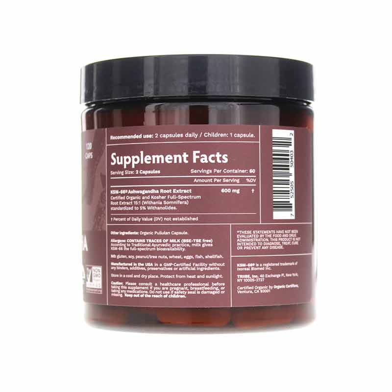 Ashwagandha KSM-66, 120 Capsules, by Tribe Organics, image #2