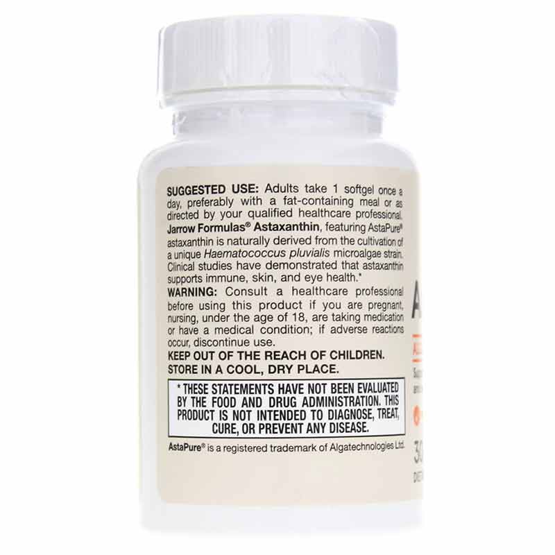 Astaxanthin 12 Mg, 30 Softgels, by Jarrow Formulas, image #3