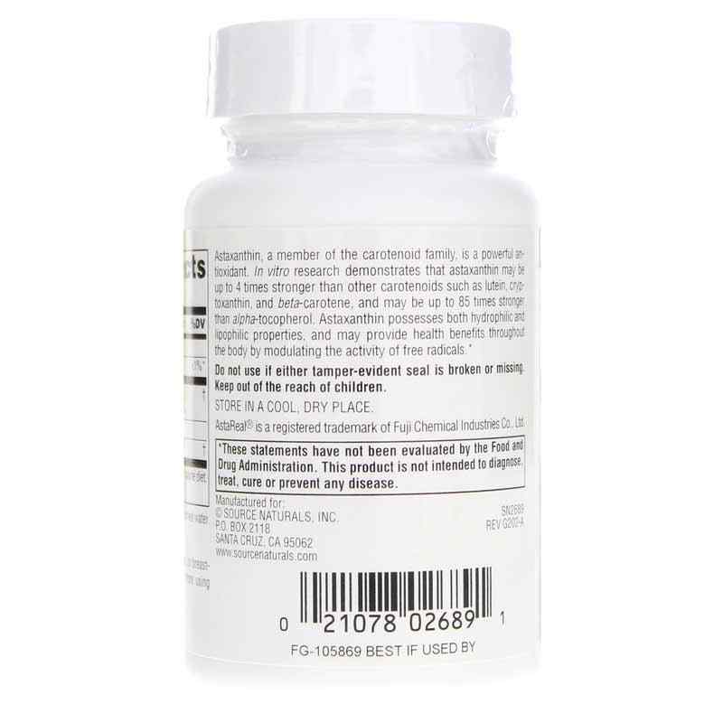 Astaxanthin 12 Mg, 60 Softgels, by Source Naturals, image #3