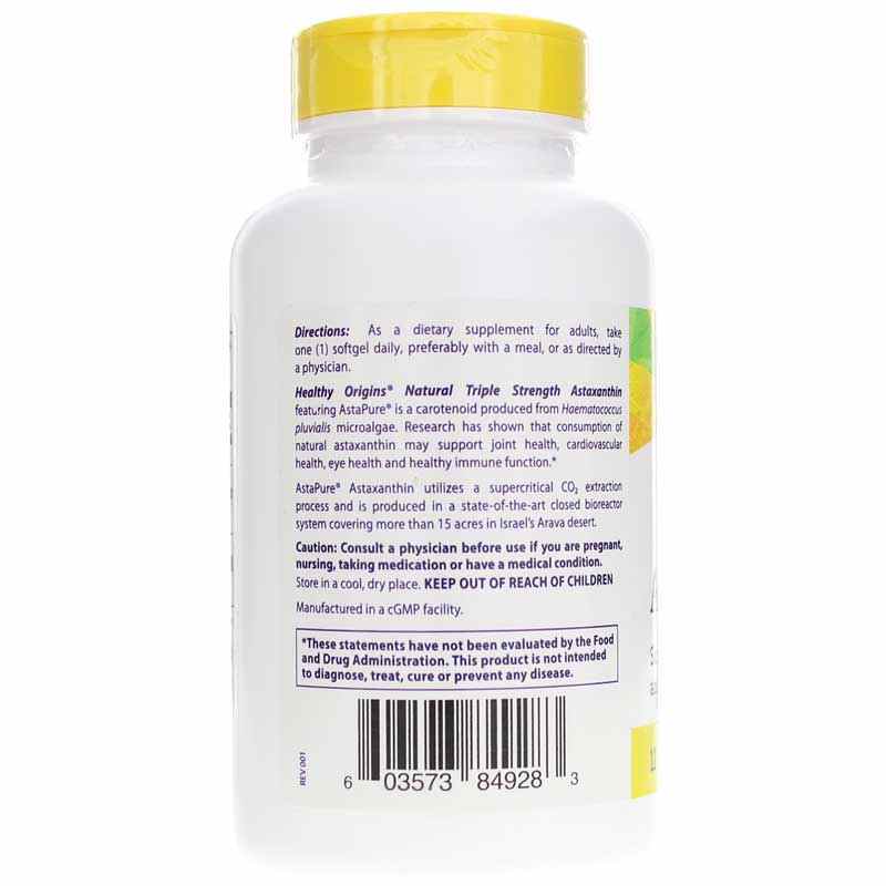 Astaxanthin Triple Strength 12 Mg, 150 Softgels, by Healthy Origins, image #3