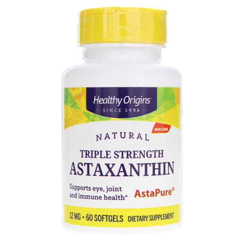 Astaxanthin Triple Strength 12 Mg, 60 Softgels, by Healthy Origins