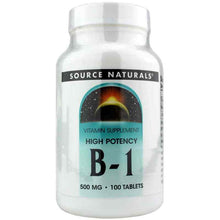 B-1 500 Mg, 100 Tablets, by Source Naturals