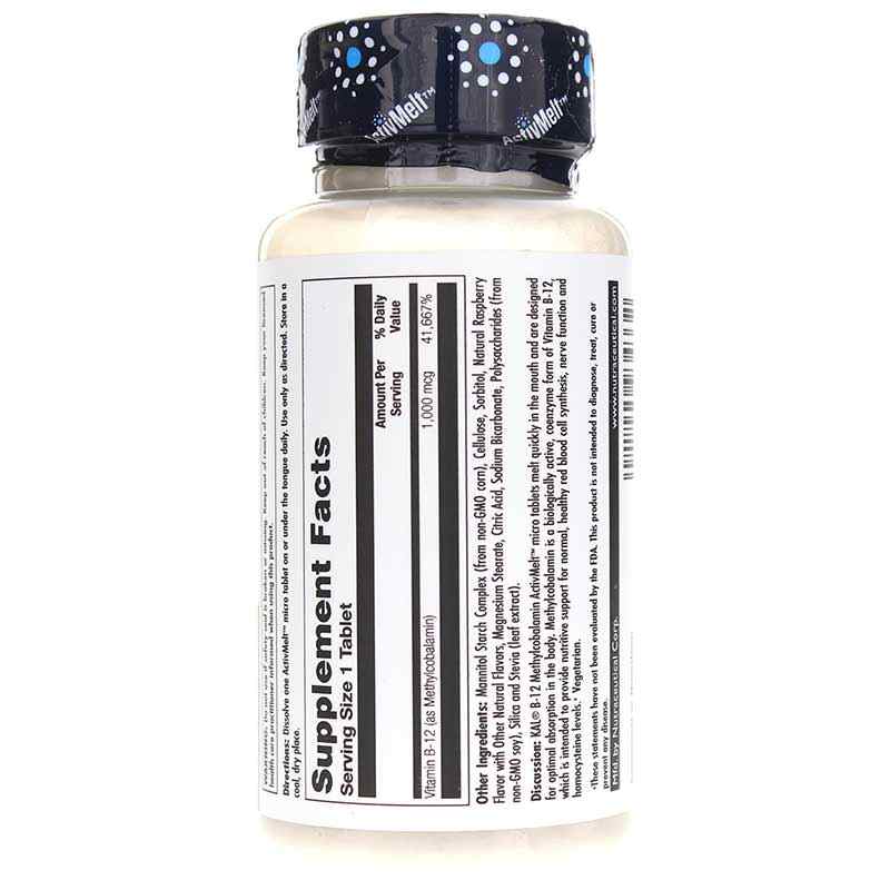 B-12 1000 Mcg as Methylcobalamin ActivMelt, Raspberry, by Kal, image #3