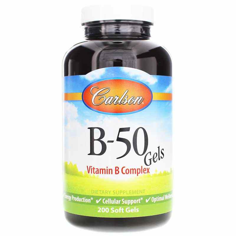 B-50 Gels Vitamin B Complex, 200 Softgels, by Carlson Labs