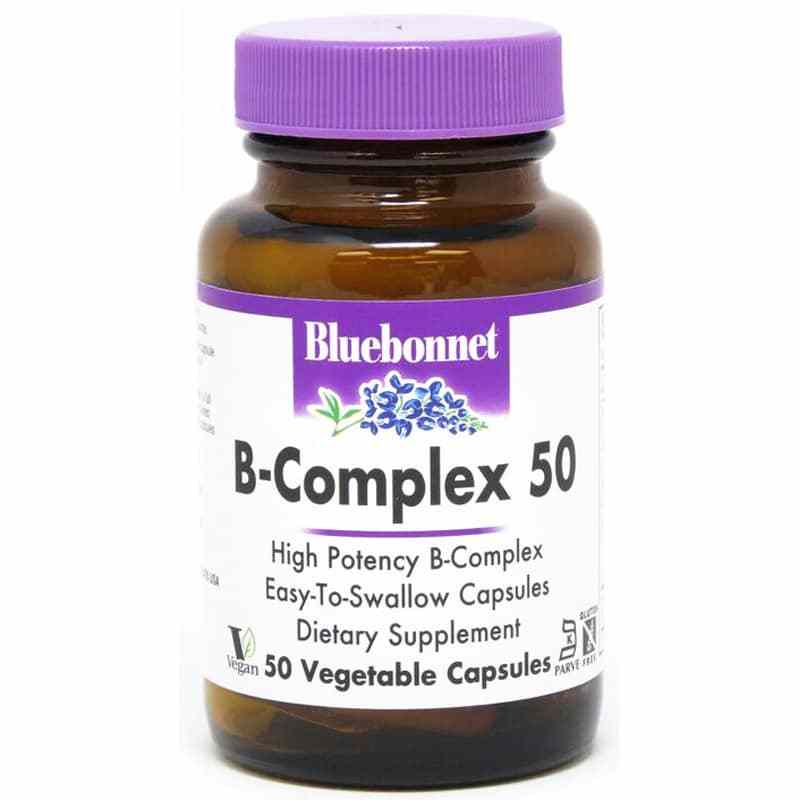 B-Complex 50, 50 Veg Capsules, by Bluebonnet