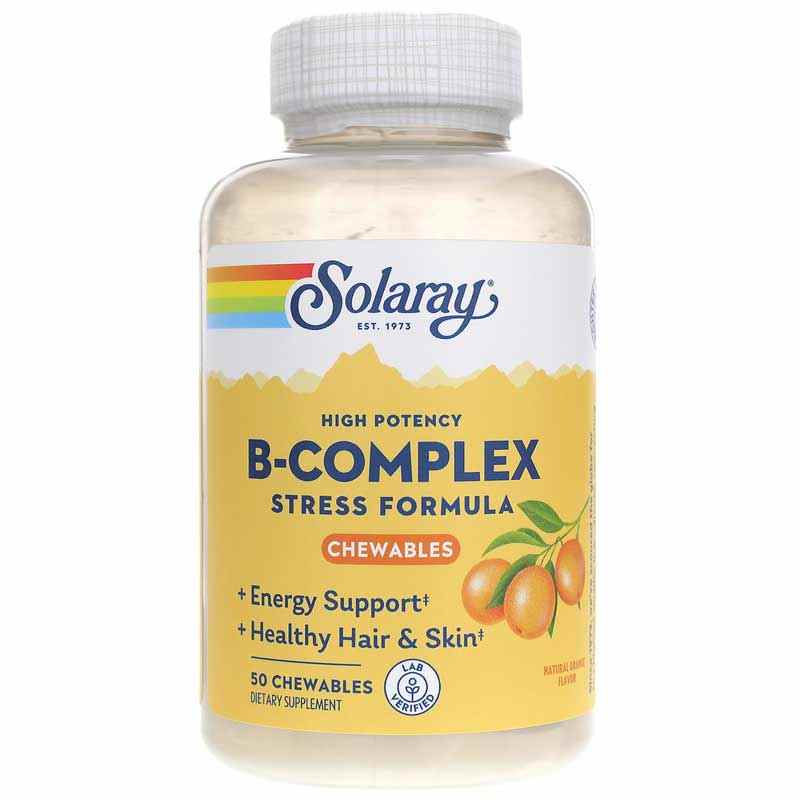 B-Complex Stress Formula Chewable, Orange, by Solaray