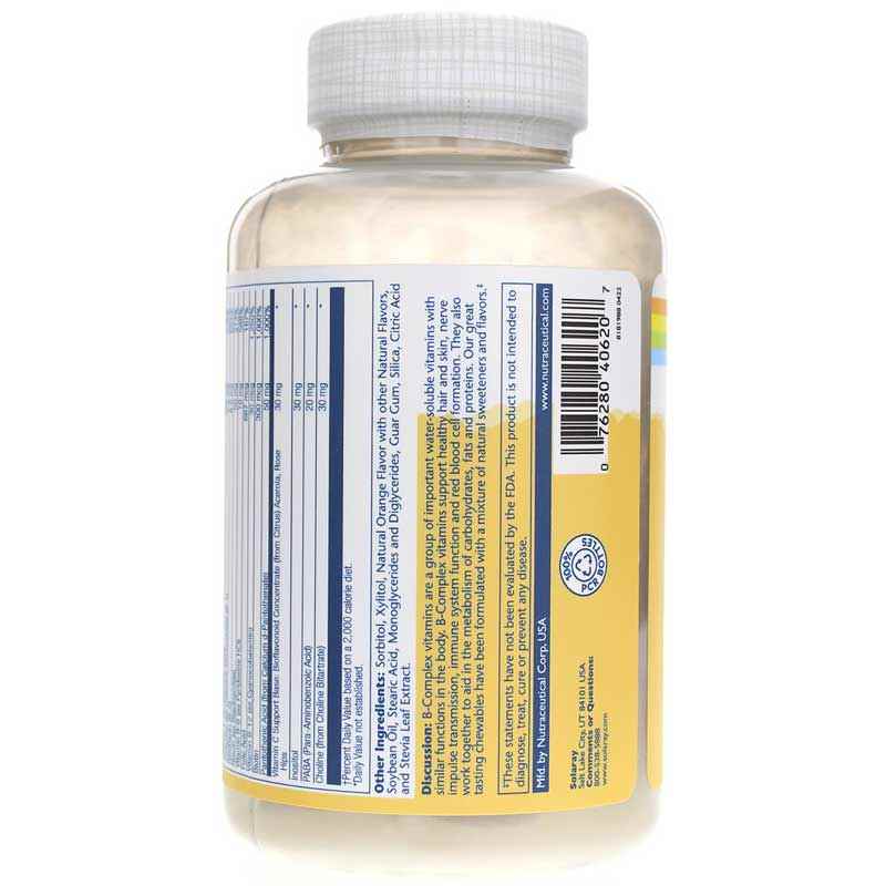 B-Complex Stress Formula Chewable, Orange, by Solaray, image #3