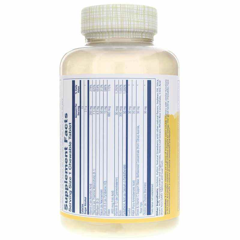 B-Complex Stress Formula Chewable, Strawberry, by Solaray, image #3