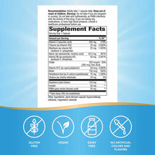 B-Stress Formula supplement facts label showing vitamin B complex ingredients with gluten-free, vegan, dairy-free, and no art