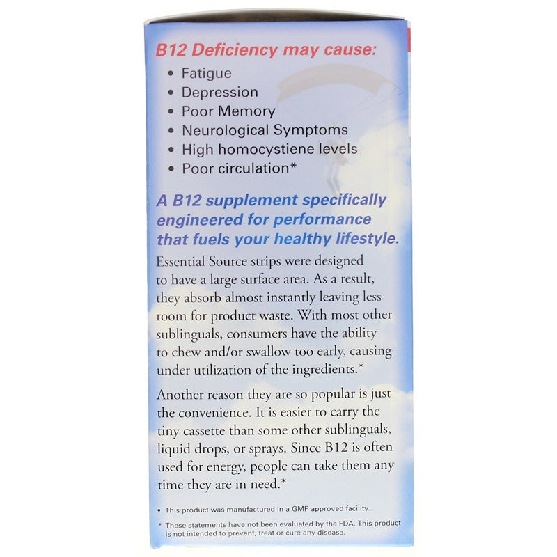 B12 Strips 2000 Mcg, 30 Strips, by Essential Source, image #4