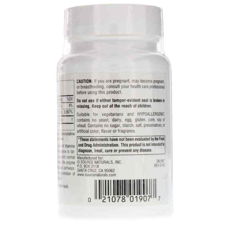 Benfotiamine 150 Mg, 120 Tablets, by Source Naturals, image #3