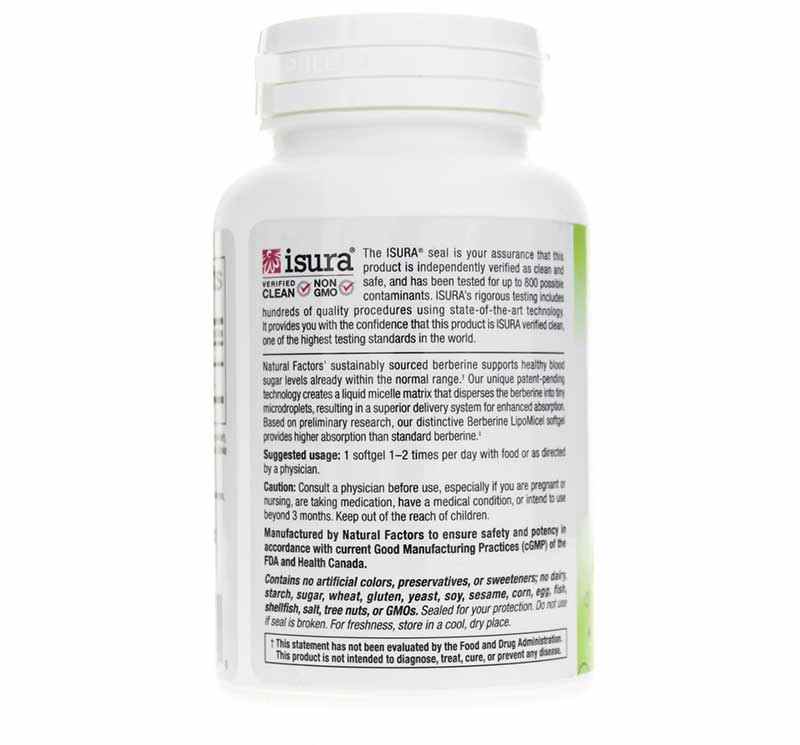 Berberine LipoMicel Matrix, 60 Liquid Softgels, by Natural Factors, image #3