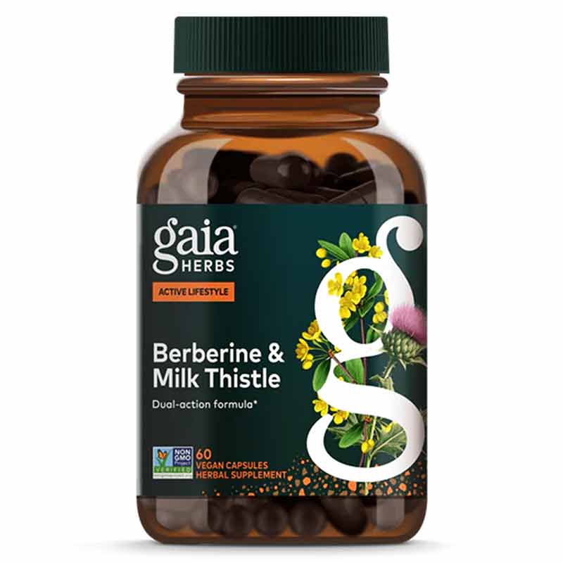 Berberine & Milk Thistle, 60 Vegan Capsules, by Gaia Herbs