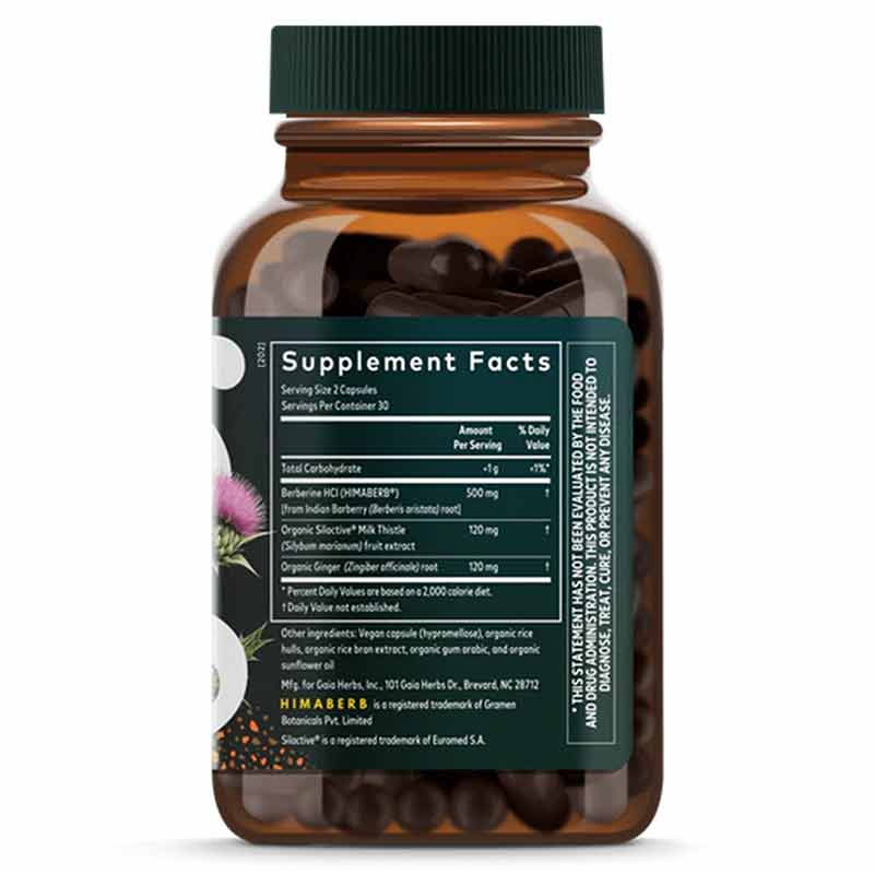 Berberine & Milk Thistle, 60 Vegan Capsules, by Gaia Herbs, image #2