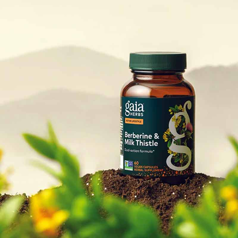 Berberine & Milk Thistle, 60 Vegan Capsules, by Gaia Herbs, image #3