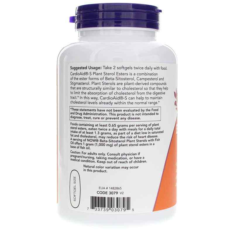 Beta-Sitosterol Plant Sterols, 180 Softgels, by NOW Foods, image #3