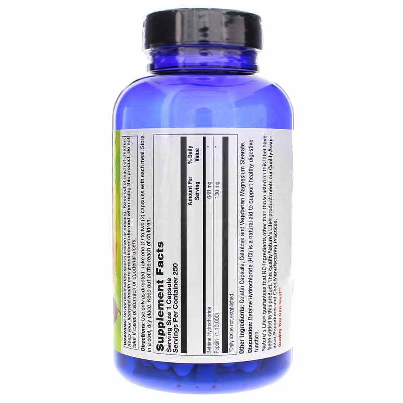 Betaine HCl 648 Mg, 250 Capsules, by Natures Life, image #2