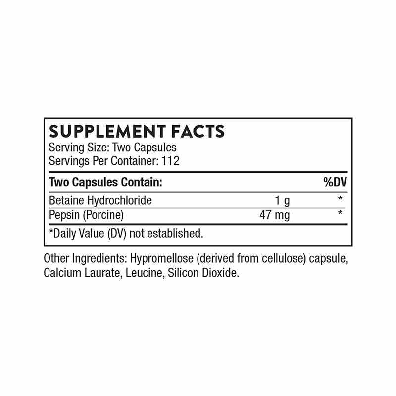 Betaine HCl & Pepsin, 225 Veg Capsules, by Thorne Research, image #3