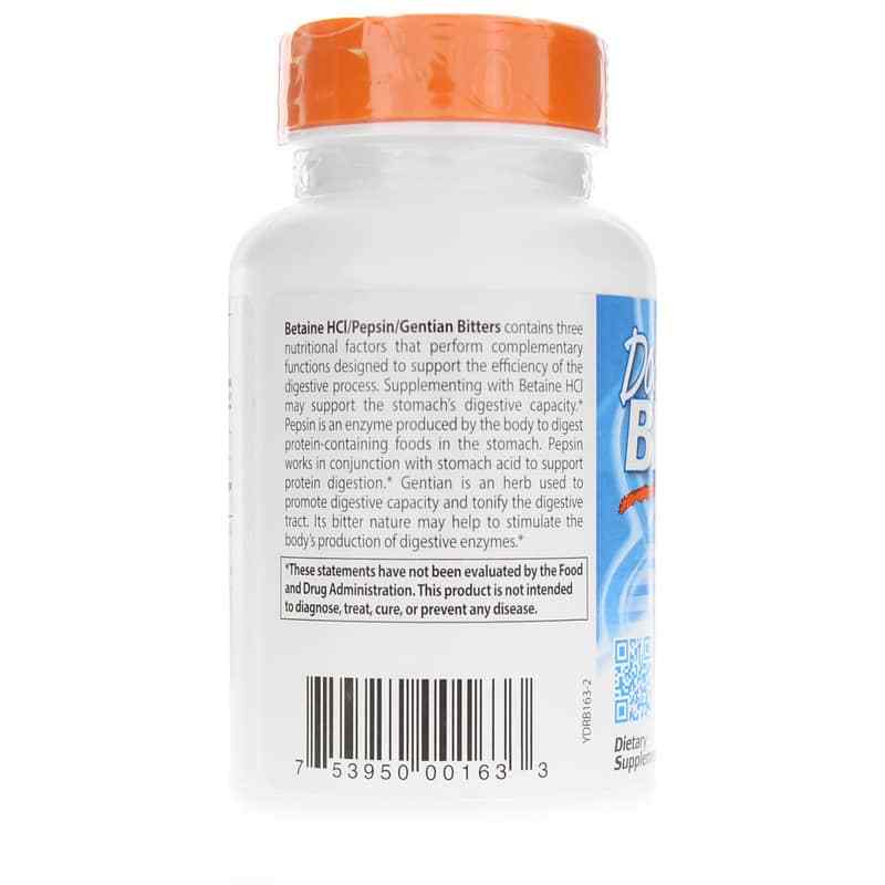 Betaine HCl Pepsin & Gentian Bitters, 120 Capsules, by Doctors Best, image #3