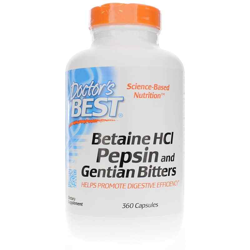 Betaine HCl Pepsin & Gentian Bitters, 360 Capsules, by Doctors Best