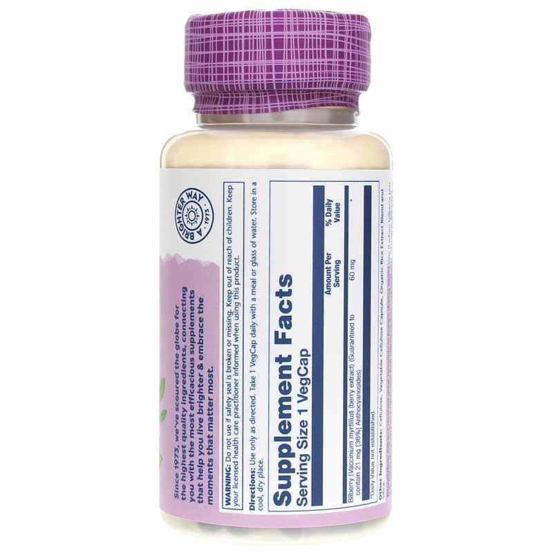 Bilberry Berry Extract 60 Mg, 60 Veg Capsules, by Solaray, image #2