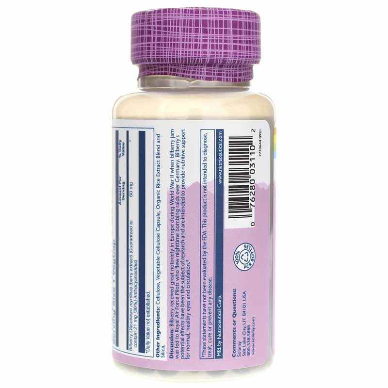 Bilberry Berry Extract 60 Mg, 60 Veg Capsules, by Solaray, image #3