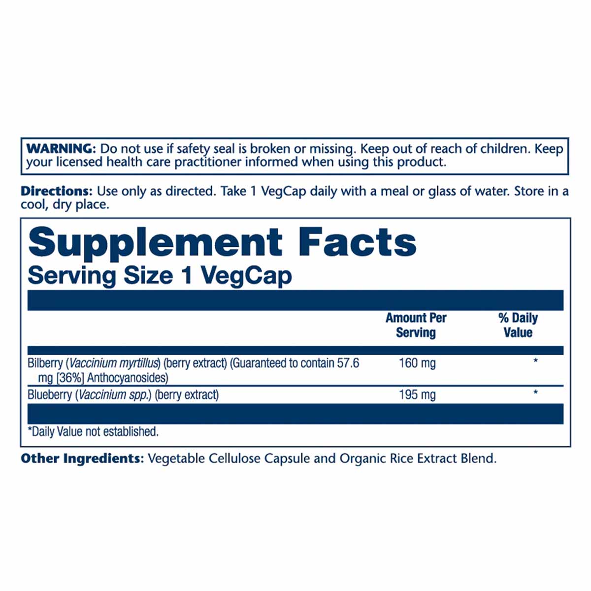 Bilberry Extract 160mg, by Solaray